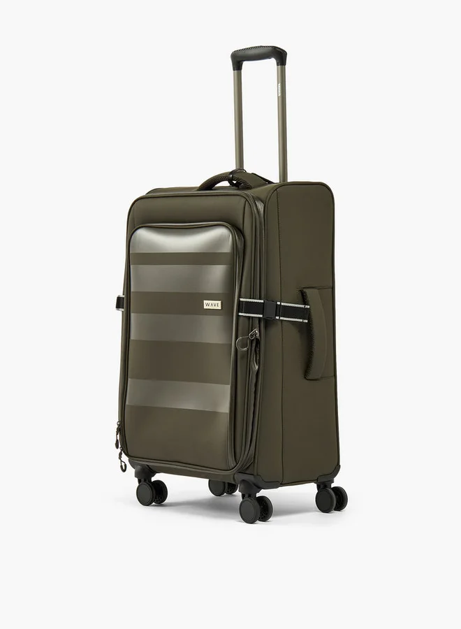 Wave Striped Softcase Trolley Bag With Retractable Handle